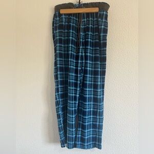Blue Plaid Men's Fleece Lounge Pants